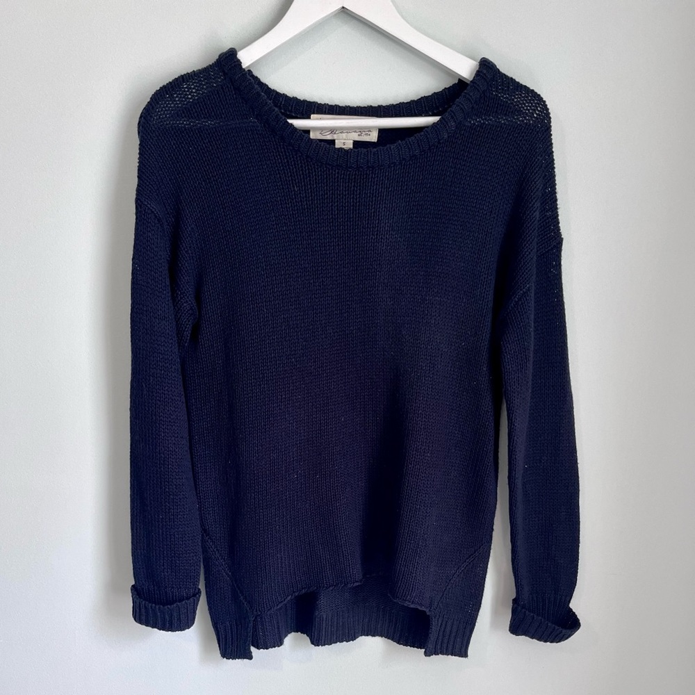 Vintage Havana, Long Sleeve Sweater with Detailed/Beaded Elbows - Sz Small